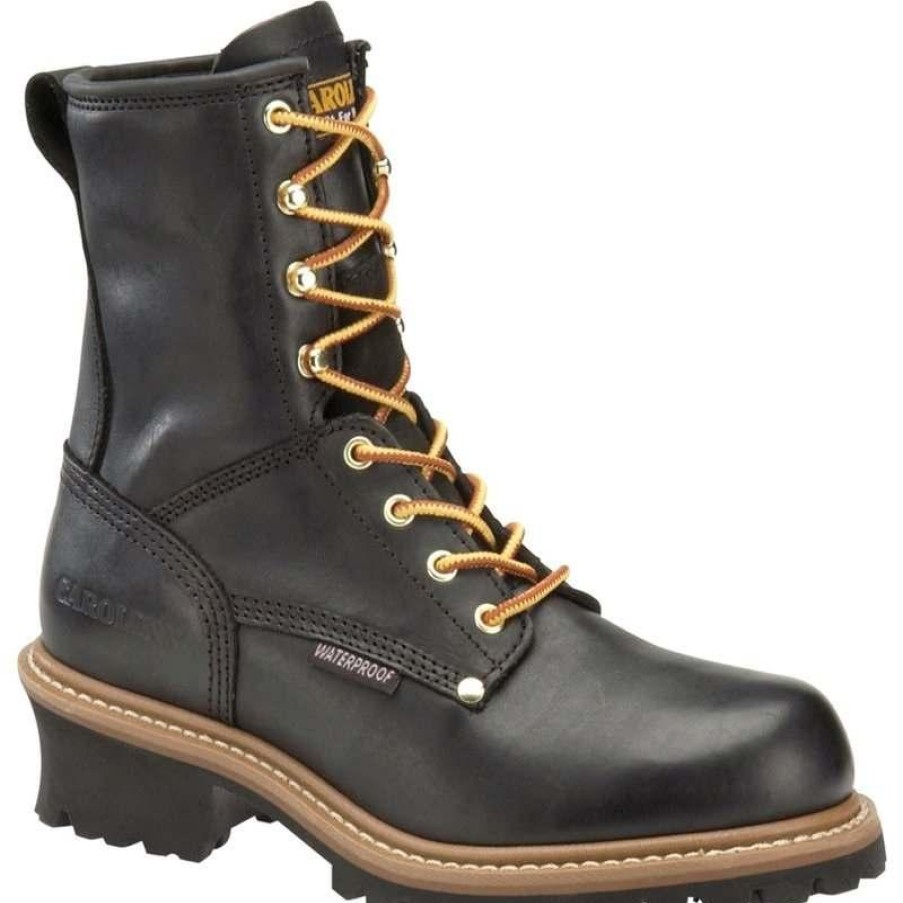 Footwear Carolina Logger | Carolina Men'S 8" Waterproof Logger Boot Black