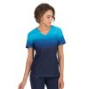 Healthcare KOI Lite Scrub Tops | Koi Lite Women'S Reform Ombre Print V-Neck Scrub Top Electric Blue/Navy