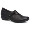 Footwear Dansko Slip-Ons | Dansko Women'S Franny Slip On Black Milled Nappa