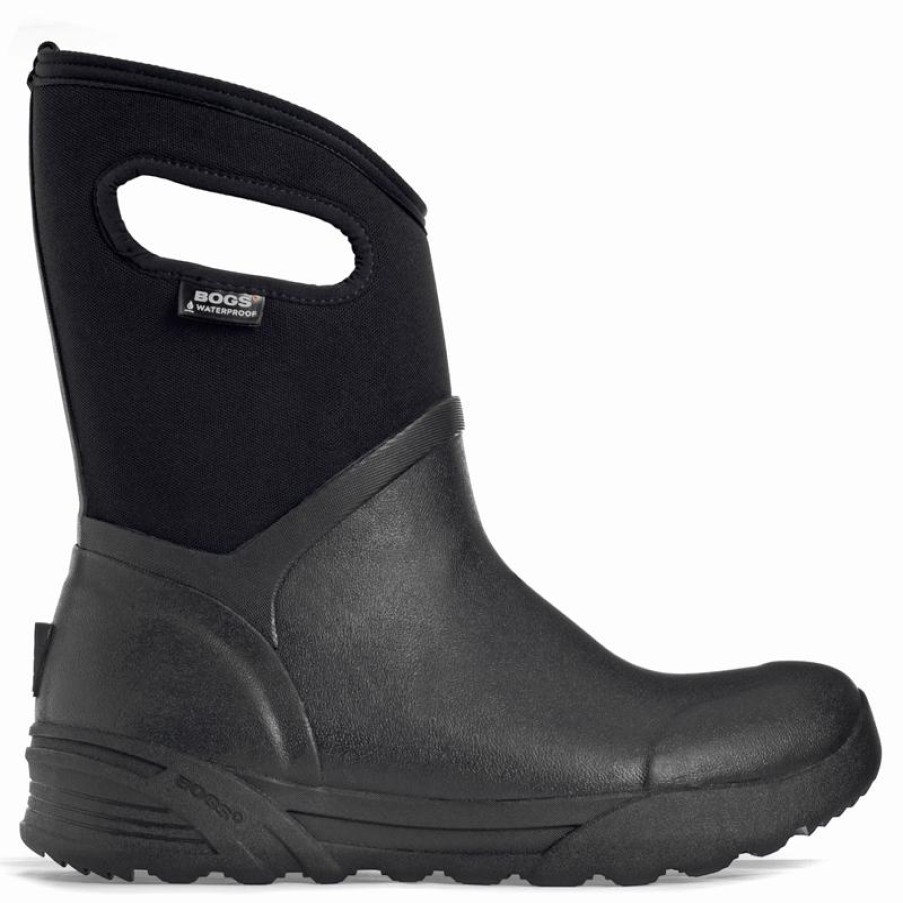 Footwear Bogs Rubber Boots | Bogs Men'S 11" Bozeman Mid Waterproof Insulated Rubber Boot Black