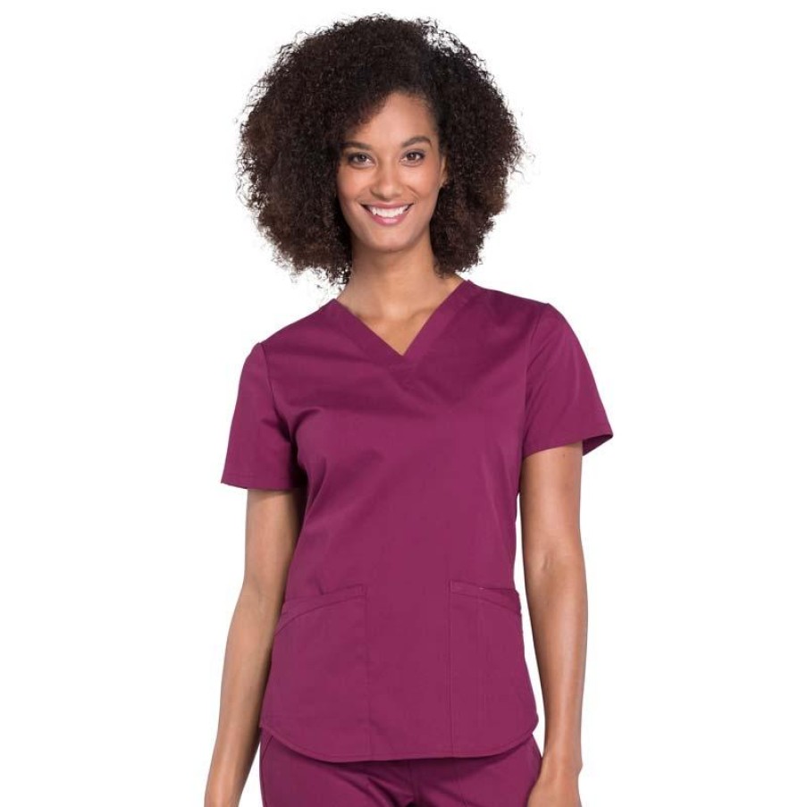 Healthcare Cherokee WW Professionals Scrub Tops | Cherokee Workwear Professionals Women'S V-Neck Scrub Top