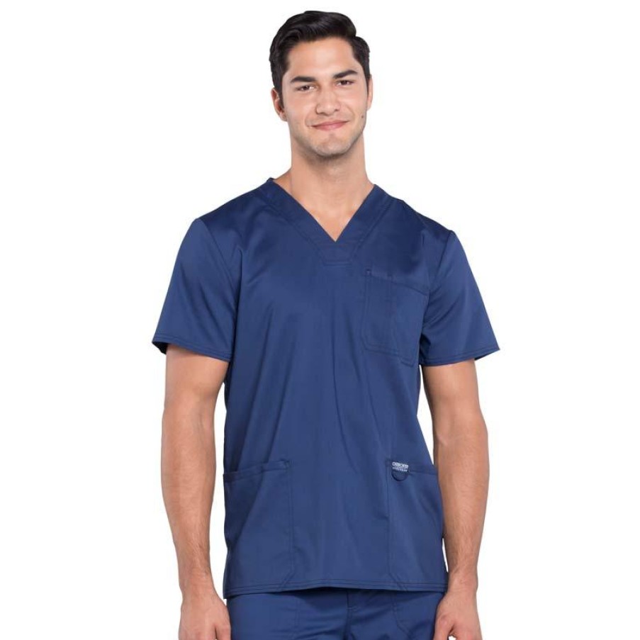 Healthcare Cherokee WW Revolution Scrub Tops | Cherokee Workwear Revolution Men'S V-Neck Scrub Top