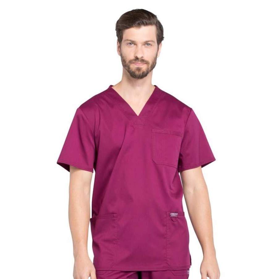 Healthcare Cherokee WW Revolution Scrub Tops | Cherokee Workwear Revolution Men'S V-Neck Scrub Top