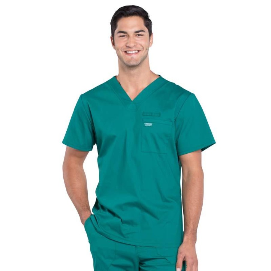 Healthcare Cherokee WW Professionals Scrub Tops | Cherokee Workwear Professionals Men'S V-Neck Scrub Top