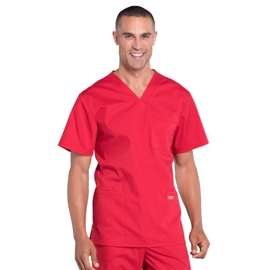 Healthcare Cherokee WW Professionals Scrub Tops | Cherokee Workwear Professionals Men'S V-Neck Scrub Top