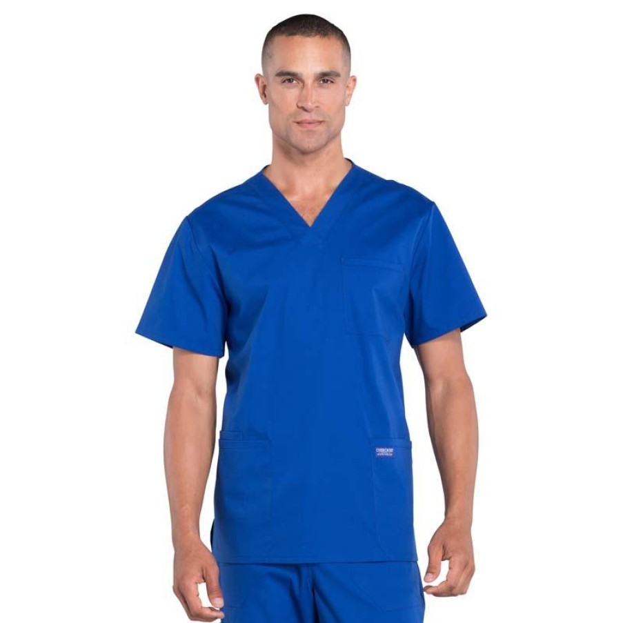 Healthcare Cherokee WW Professionals Scrub Tops | Cherokee Workwear Professionals Men'S V-Neck Scrub Top