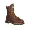 Footwear Georgia Boot Steel Toe | Georgia Boot Men'S 8" Waterproof Lace-To-Toe Steel Toe Work Boot Chocolate