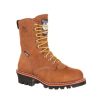 Footwear Georgia Boot Steel Toe | Georgia Boot Men'S 8" Steel Toe Gore-Tex Waterproof Insulated Logger Boot Worn Saddle