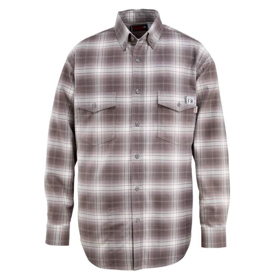 Workwear Wolverine Flame Resistant Shirts | Wolverine Men'S Firezero Flame Resistant Plaid Twill Work Shirt