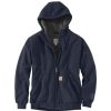 Outerwear Carhartt Hoodies | Carhartt Men'S Rain Defender Rockland Sherpa-Lined Full Zip Hooded Sweatshirt