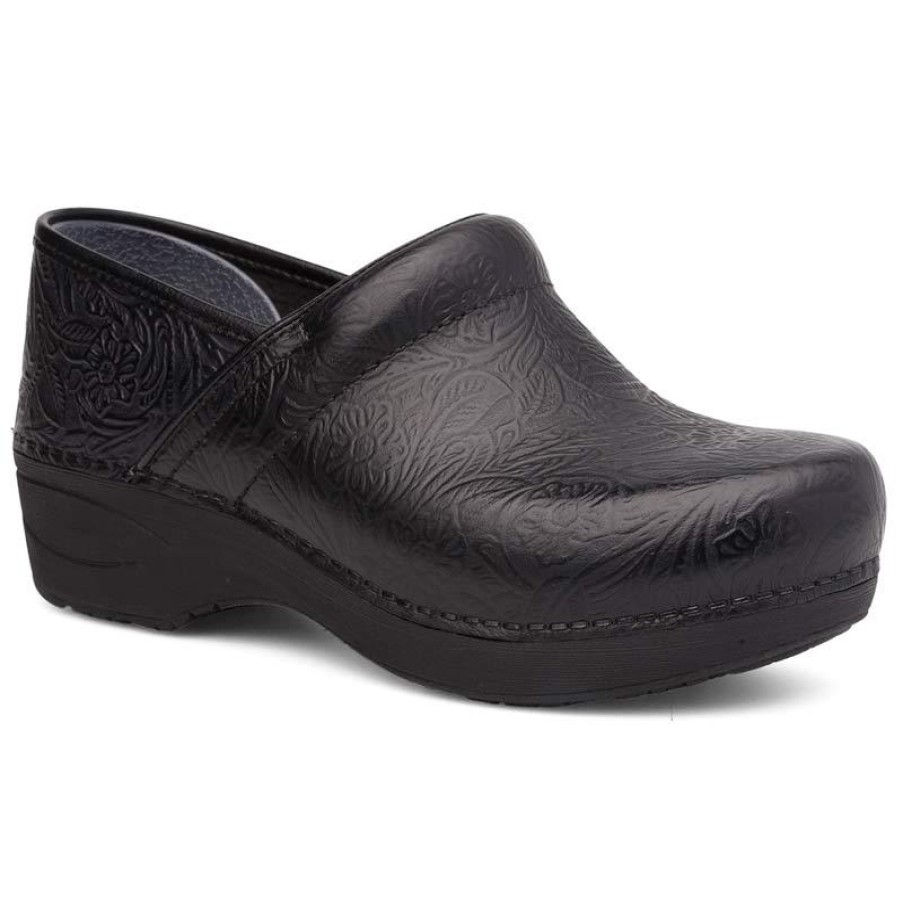 Footwear Dansko Clogs | Dansko Women'S Xp 2.0 Tooled Clog Black Floral