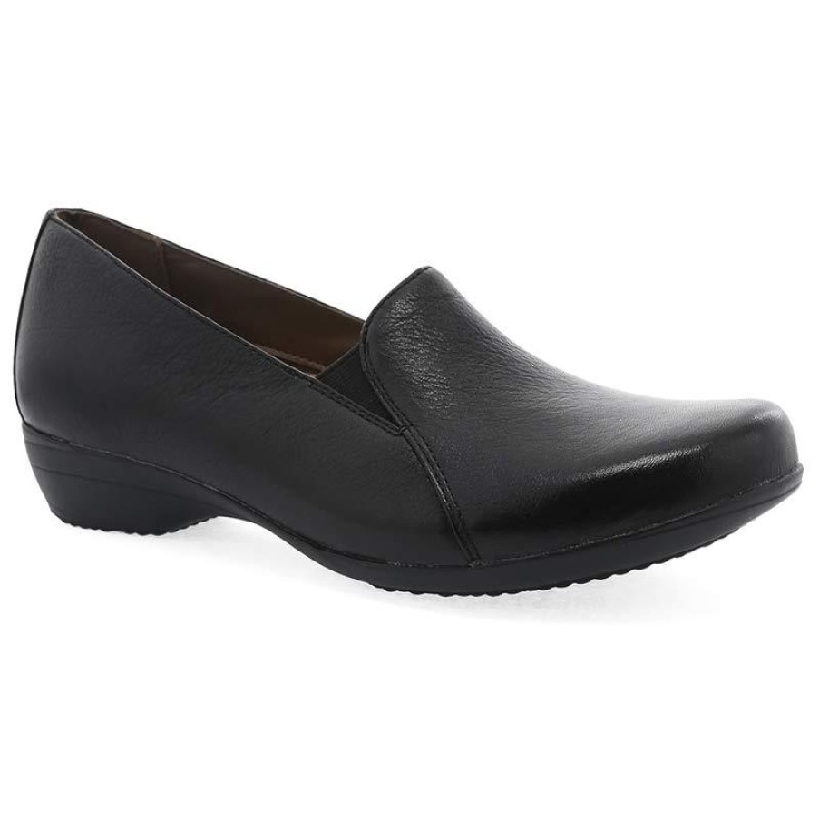 Footwear Dansko Slip Ons | Dansko Women'S Farah Milled Nappa Slip On Black