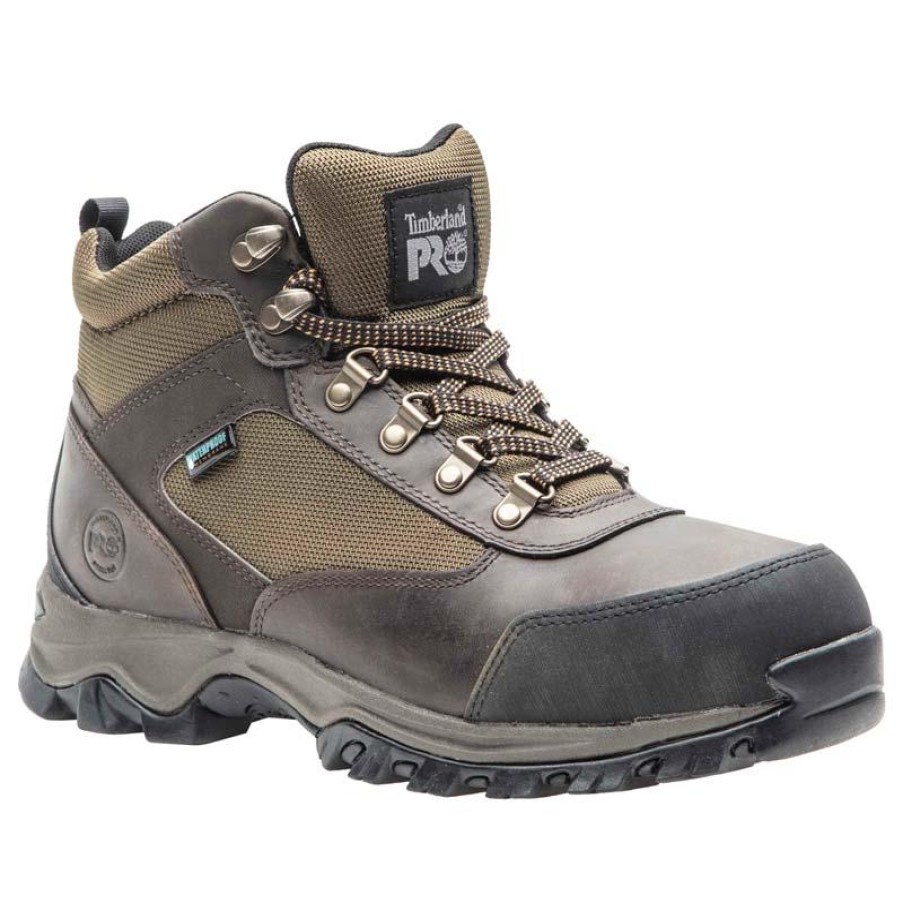 Footwear Timberland Pro Steel Toe | Timberland Pro Men'S Keele Ridge Waterproof Steel Toe Work Hiker Brown