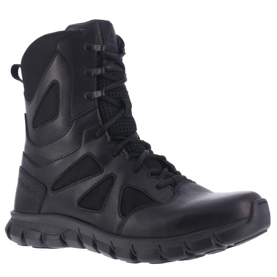 Footwear Reebok Tactical | Reebok Duty Men'S 8" Sublite Cushion Tactical Side Zip Boot Black