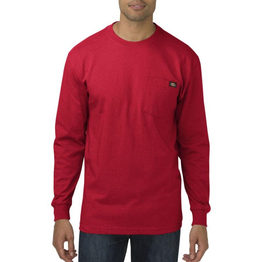 Workwear Dickies T-Shirts | Dickies Men'S Long Sleeve Heavyweight Crew Neck T-Shirt