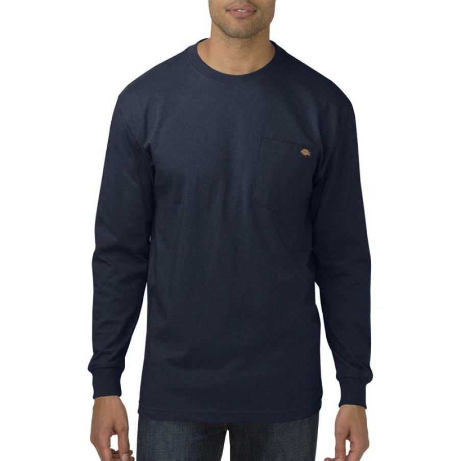 Workwear Dickies T-Shirts | Dickies Men'S Long Sleeve Heavyweight Crew Neck T-Shirt