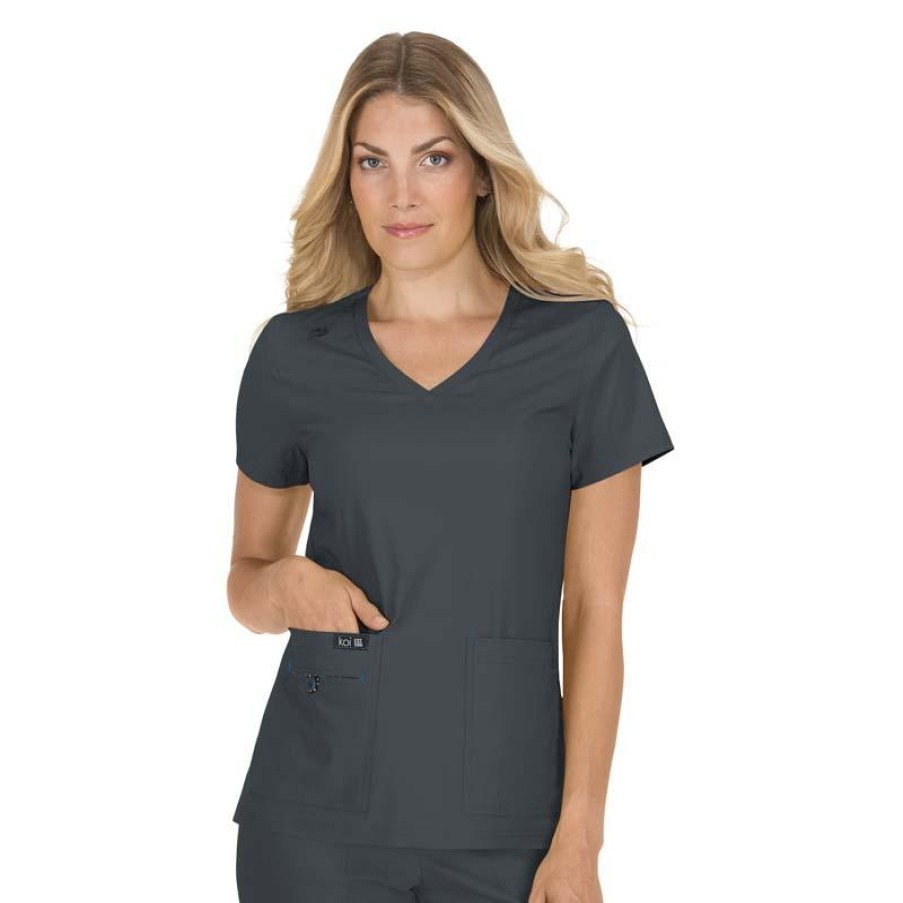 Healthcare KOI Basics Scrub Tops | Koi Basics Women'S Becca V-Neck Scrub Top