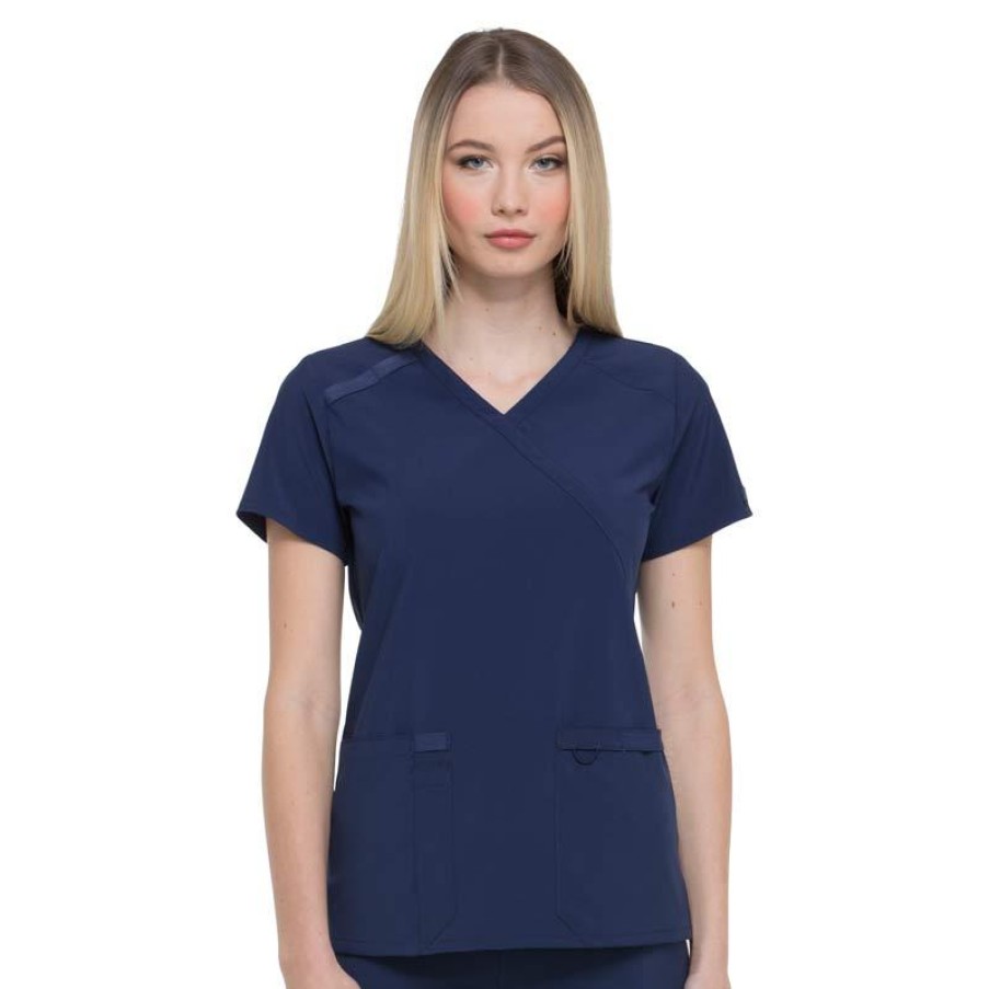 Healthcare Dickies EDS Essentials Scrub Tops | Dickies Eds Essentials Women'S Mock Wrap Scrub Top