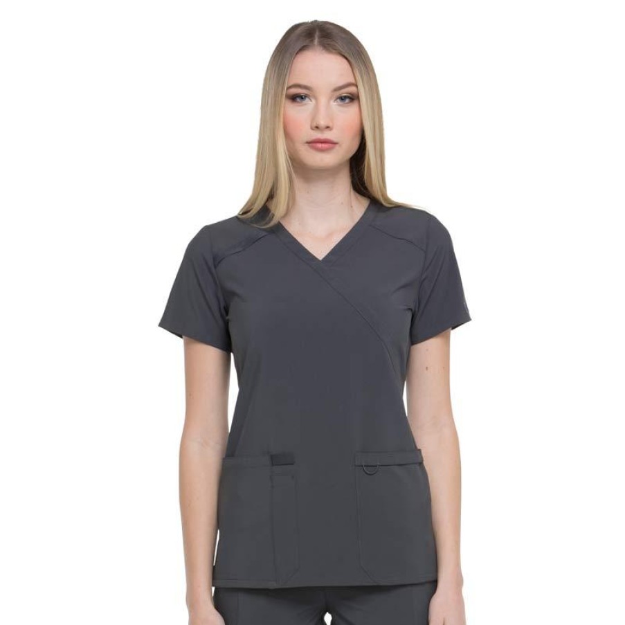 Healthcare Dickies EDS Essentials Scrub Tops | Dickies Eds Essentials Women'S Mock Wrap Scrub Top