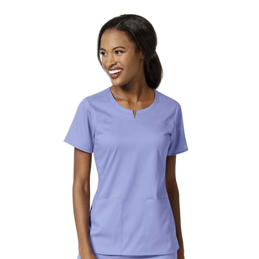 Healthcare WonderWink Pro Scrub Tops | Wonderwink Pro Women'S 4-Pocket Notch Neck Scrub Top