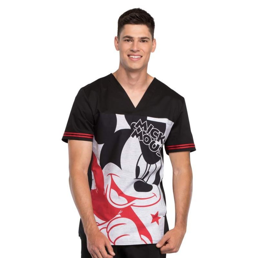 Healthcare Tooniforms Scrub Tops | Tooniforms Men'S Disney'S Print Scrub Top MicHot Star