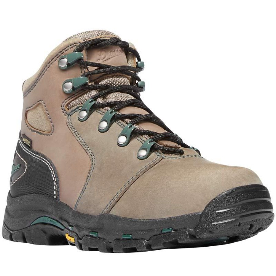 Footwear Danner Non-Steel Safety Toe | Danner Women'S 4" Vicious Waterproof Composite Toe Hiker Brown/Green