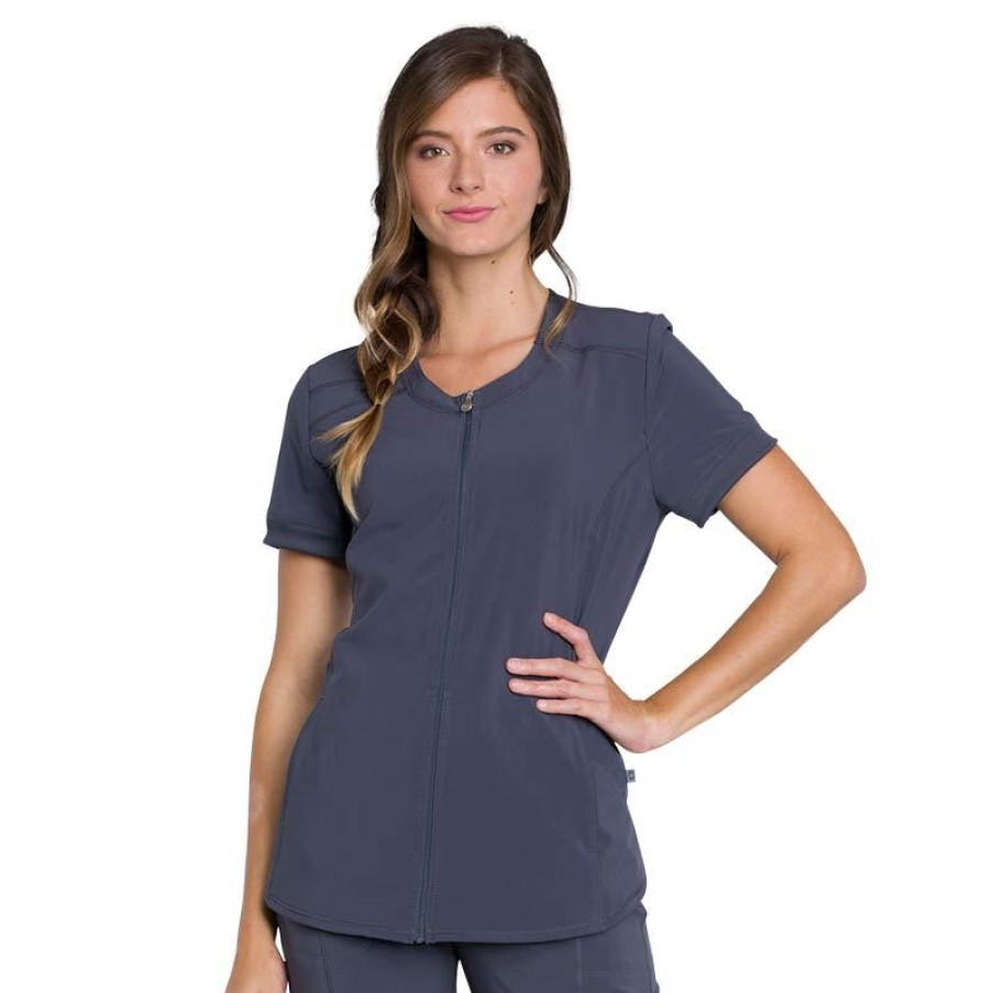 Healthcare Infinity Scrub Tops | Infinity By Cherokee Women'S Zip Front Scrub Top