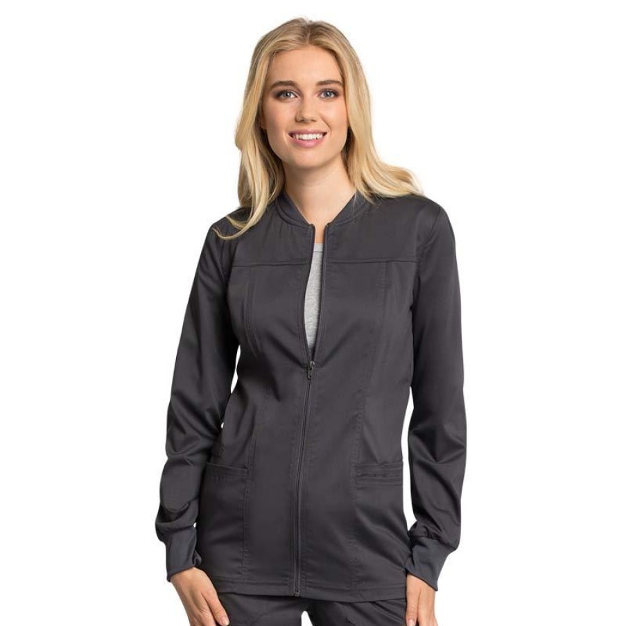 Healthcare WW Revolution Tech Lab Coats & Jackets | Cherokee Workwear Revolution Tech Women'S Zip Front Warm-Up Scrub Jacket