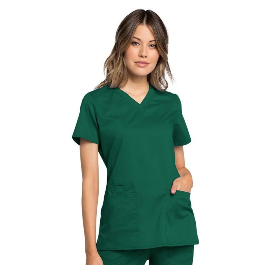 Healthcare WW Revolution Tech Scrub Tops | Cherokee Workwear Revolution Tech Women'S V-Neck Scrub Top