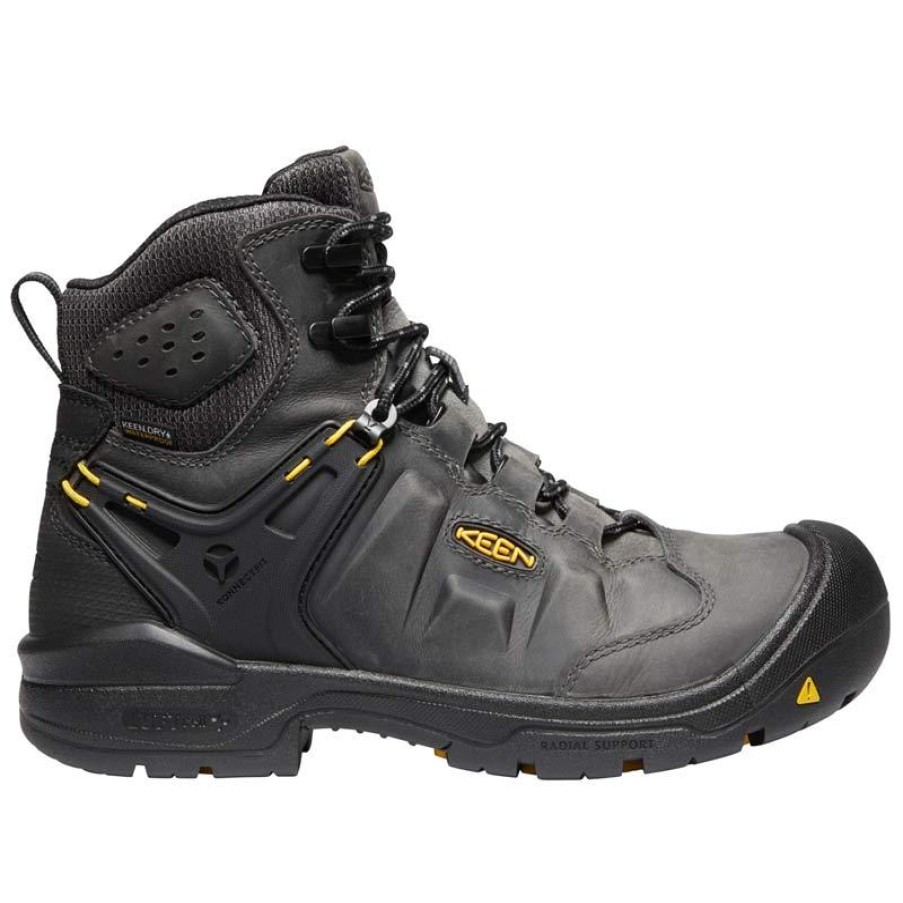 Footwear KEEN Utility Non-Steel Safety Toe | Keen Utility Men'S Dover 6" Waterproof Carbon Fiber Toe Work Boot Magnet/Black