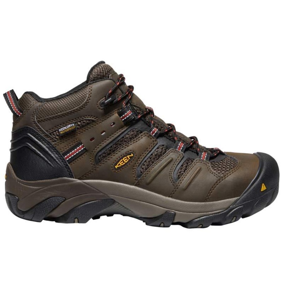 Footwear KEEN Utility Steel Toe | Keen Utility Men'S Lansing Waterproof Steel Toe Mid Hiker Cascade Brown/Shitake