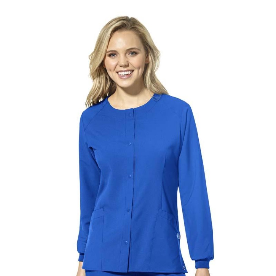 Healthcare Wonderwink W123 Lab Coats & Jackets | Wonderwink W123 Women'S Round Neck Warm-Up Scrub Jacket