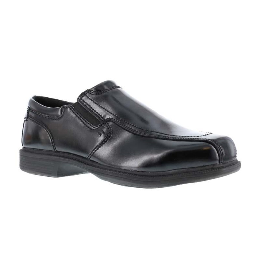 Footwear Florsheim Slip-Ons | Florsheim Work Men'S Coronis Steel Toe Eds Slip On Work Shoe Black