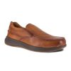 Footwear Florsheim Non-Slip Shoes | Florsheim Work Men'S Bayside Steel Toe Esd Slip On Work Shoe Cognac