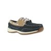 Footwear Rockport Non-Slip Shoes | Rockport Works Women'S Sailing Club Steel Toe Esd Boat Shoe Navy / Tan