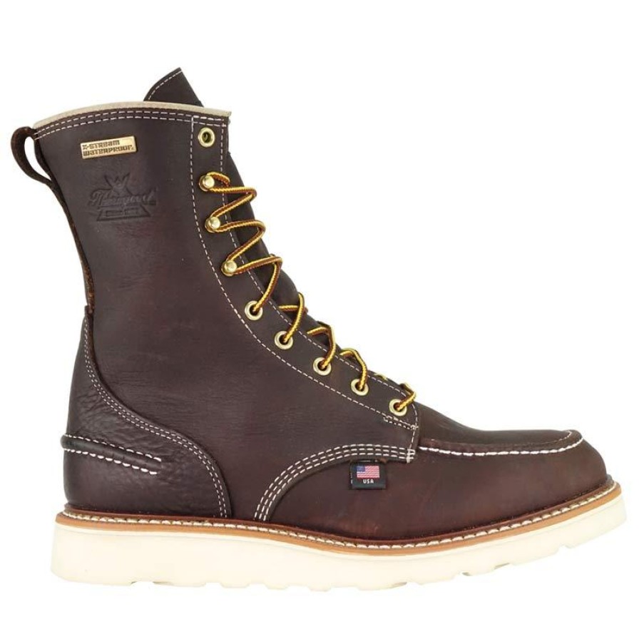 Footwear Thorogood Steel Toe | Thorogood Mens 1957 Series 8" Steel Toe Waterproof Wedge Work Boot Briar Pitstop