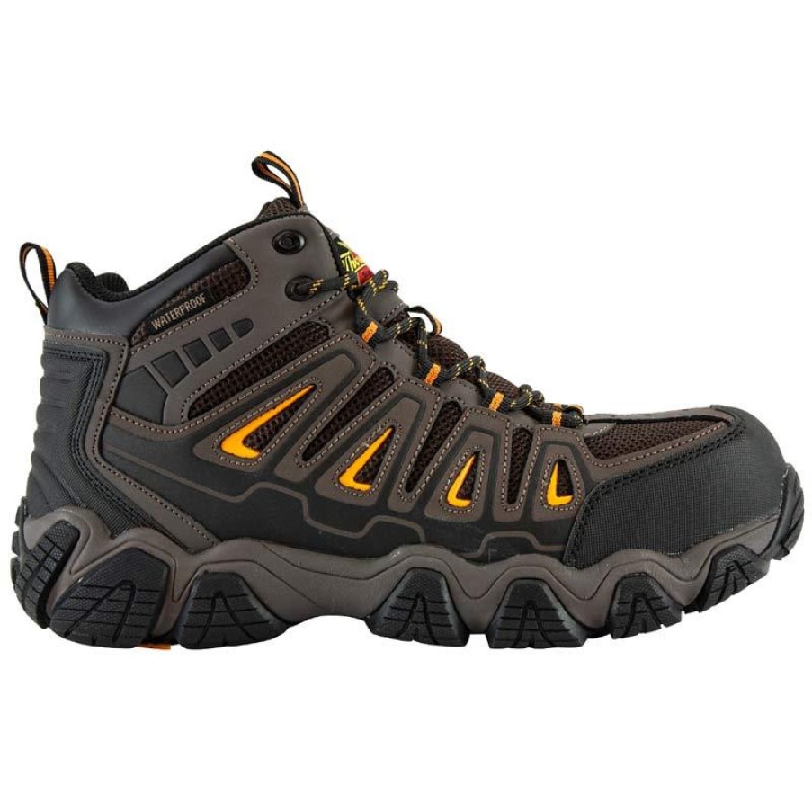 Footwear Thorogood Hiking | Thorogood Men'S Crosstrex Series Composite Toe Waterproof Mid Cut Hiker Brown