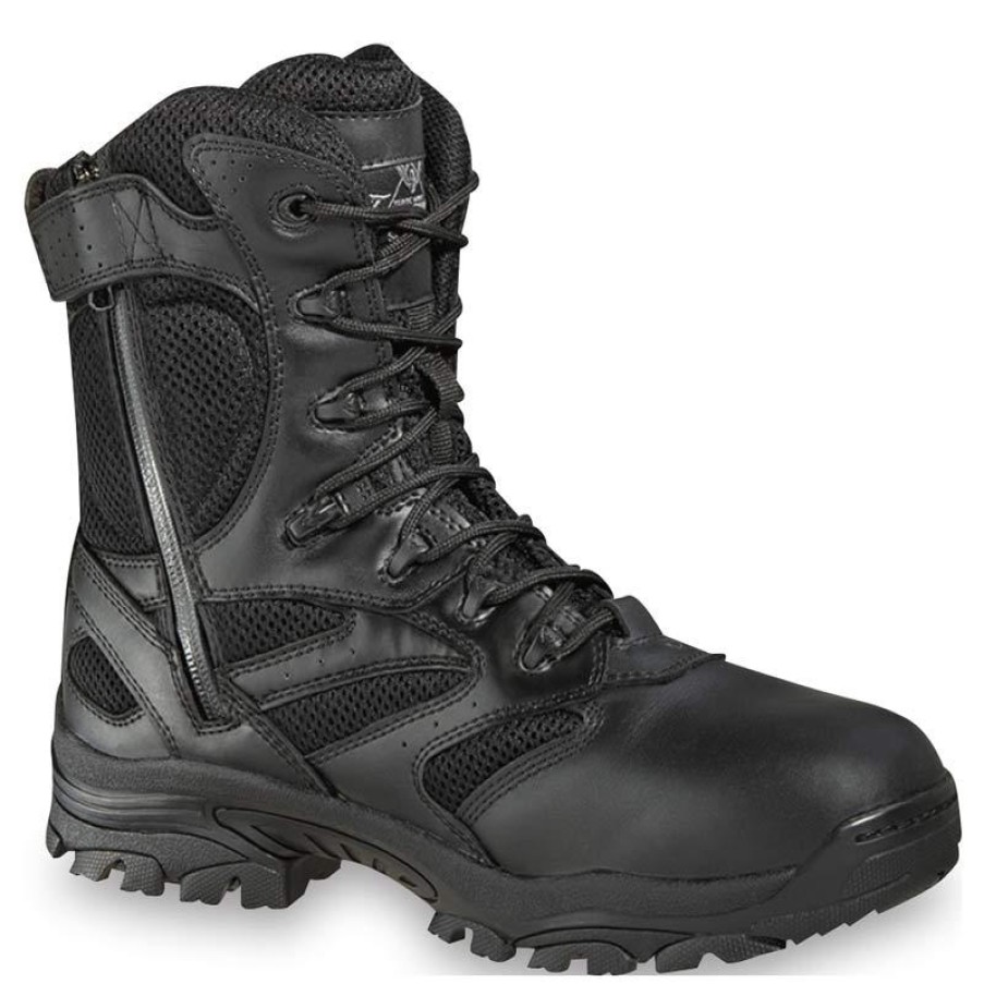 Footwear Thorogood Non-Steel Safety Toe | Thorogood Men'S The Deuce Series 8" Composite Toe Waterproof Side Zip Tactical Boot Black