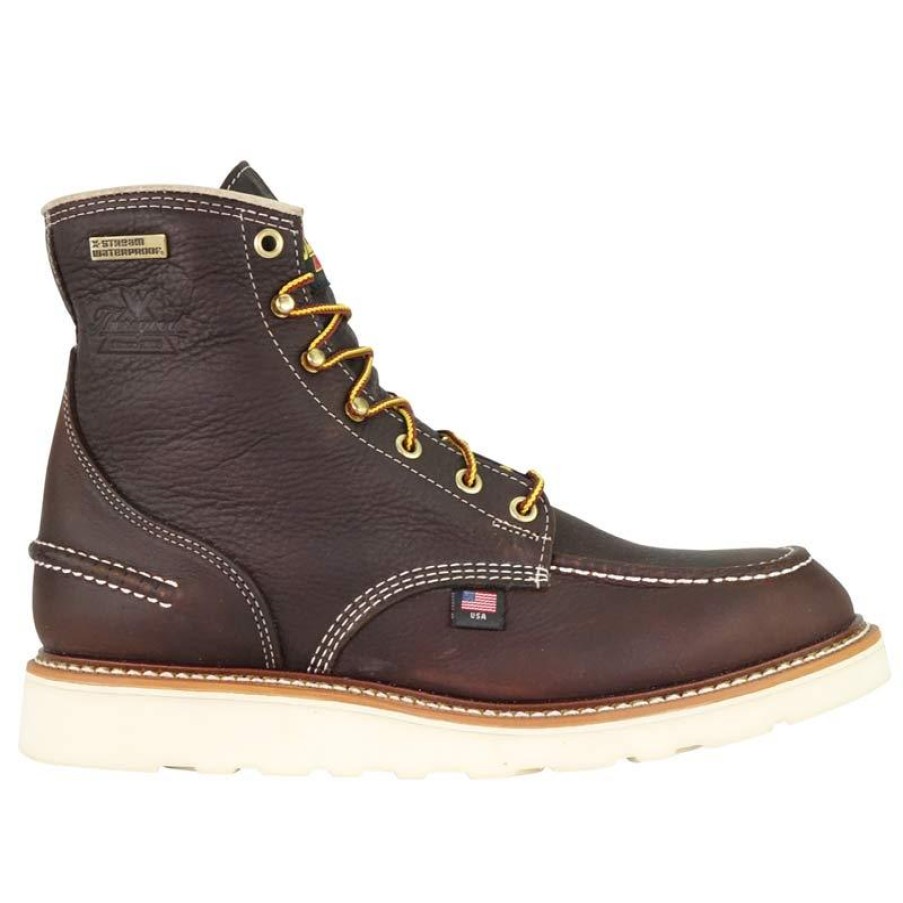 Footwear Thorogood Work Boots | Thorogood Mens 1957 Series 6" Waterproof Moc Toe Wedge Work Boot Briar Pitstop