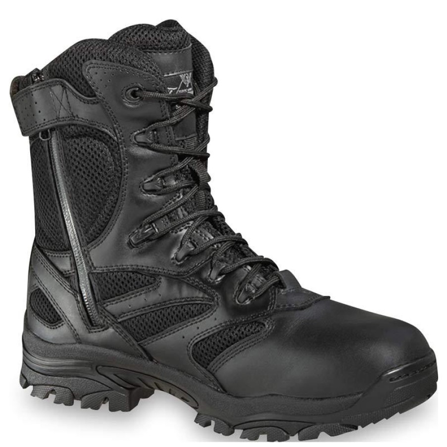 Footwear Thorogood Tactical | Thorogood Mens Deuce Series 8" Waterproof Side Zip Tactical Boot Black