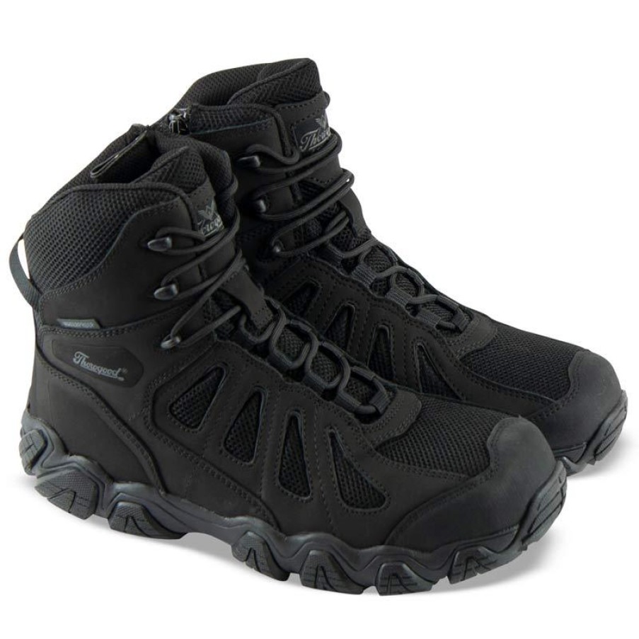 Footwear Thorogood Athletic | Thorogood Mens Crosstrex Series 6" Bbp Waterproof Side Zipper Athletic Hiker Black