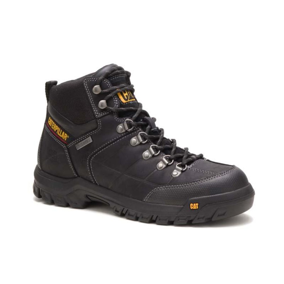 Footwear CAT Footwear Hiking | Caterpillar Men'S Threshold Waterproof Soft Toe Hiker Black