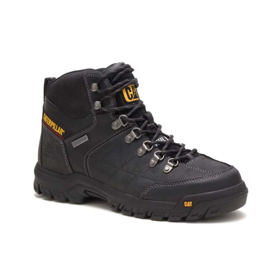 Footwear CAT Footwear Non-Slip Boots | Caterpillar Men'S Threshold Waterproof Steel Toe Hiker Black