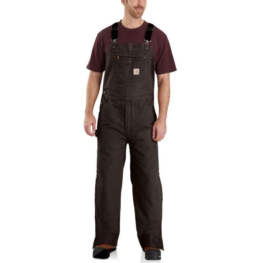 Outerwear Carhartt Bib Overalls | Carhartt Men'S Quilt-Lined Washed Duck Bib Overalls