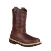 Footwear Georgia Boot Wellington | Georgia Boot Men'S 11" Pull-On Wellington Work Boot Dark Brown