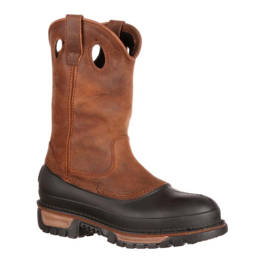 Footwear Georgia Boot Steel Toe | Georgia Boot Men'S 11" Muddog Steel Toe Waterproof Wellington Work Boot Medium Brown