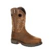 Footwear Georgia Boot Western Boots | Georgia Boot Men'S 10" Carbo-Tec Alloy Toe Waterproof Pull-On Western Boot Medium Brown