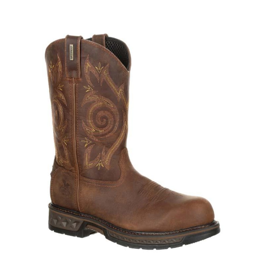 Footwear Georgia Boot Western Boots | Georgia Boot Men'S 11" Carbo-Tec Lt Composite Toe Waterproof Round Toe Western Boot Medium Brown