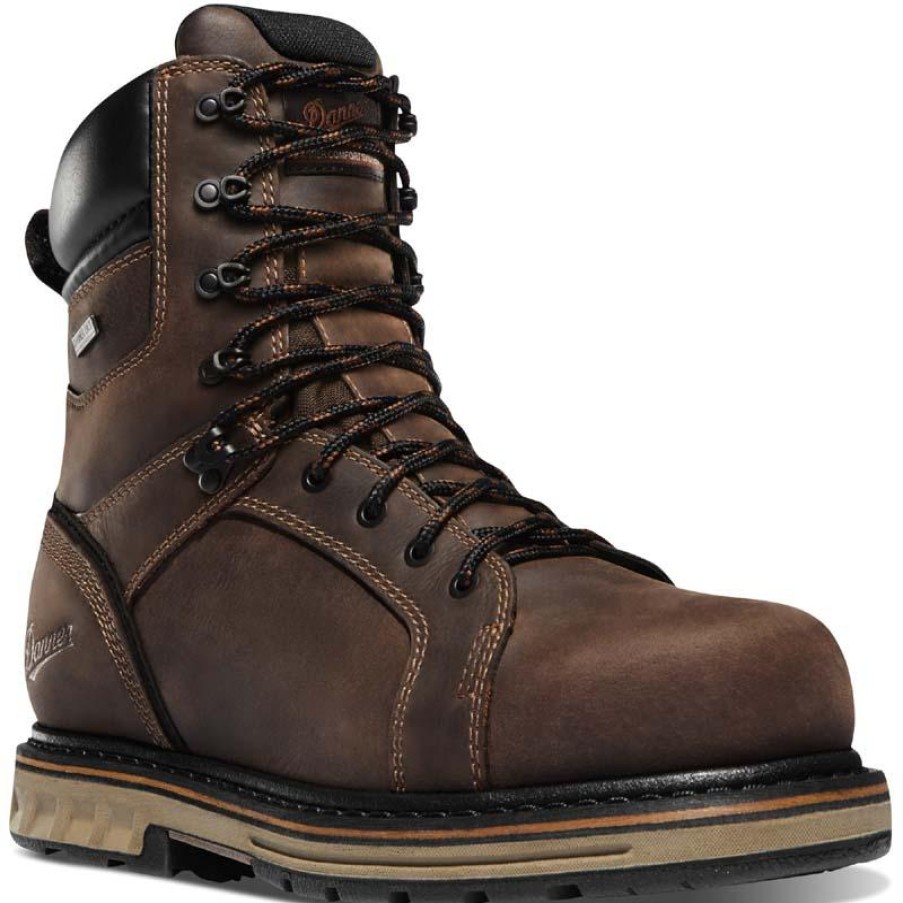 Footwear Danner Steel Toe | Danner Men'S 8" Steel Yard Steel Toe Waterproof Work Boot Brown