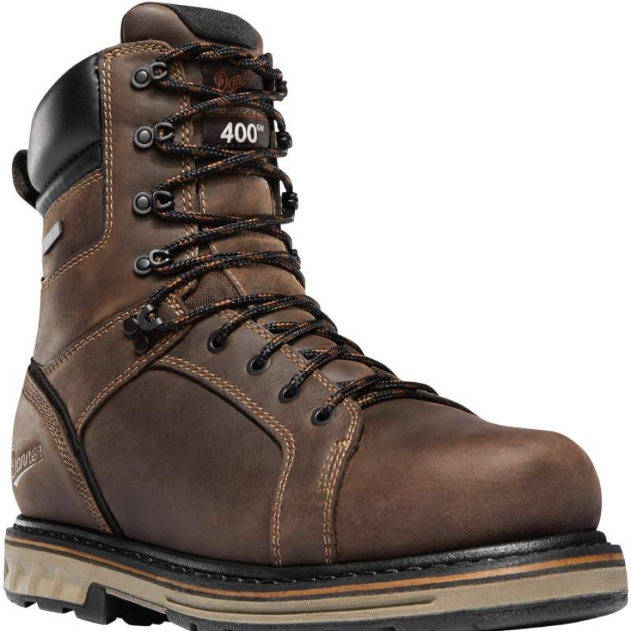 Footwear Danner Steel Toe | Danner Men'S 8" Steel Yard Steel Toe Waterproof Insulated Work Boot Brown